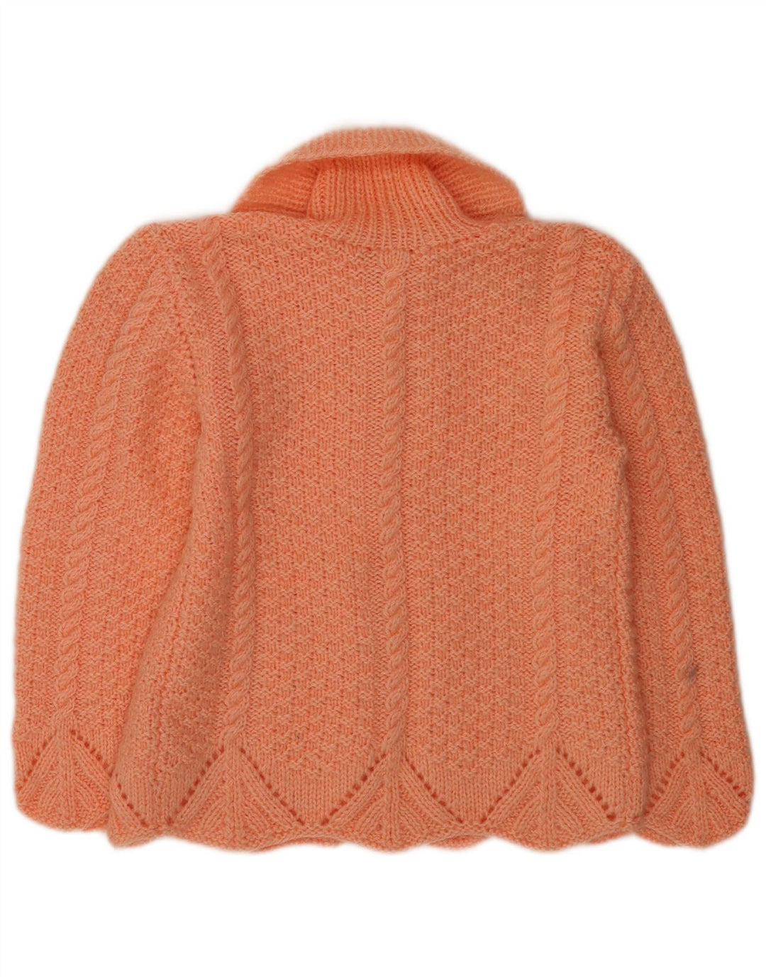 Maglione cardigan da donna vintage UK 14 arancione medio