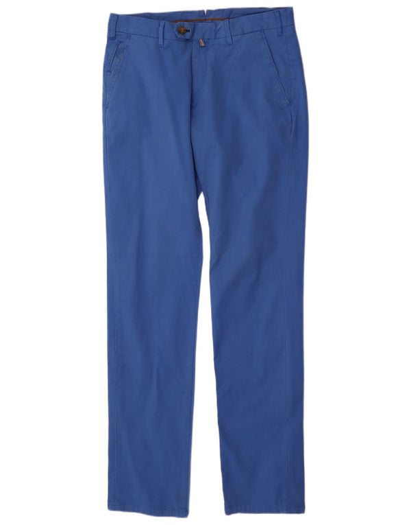 Pantaloni da abito slim da uomo Massimo Dutti EU 42 Large W32 L34 Cotone blu