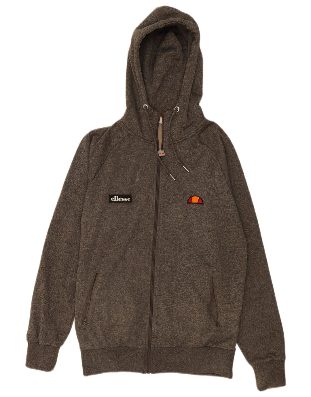 Maglione con cappuccio e zip grafica da uomo Ellesse, poliestere medio kaki