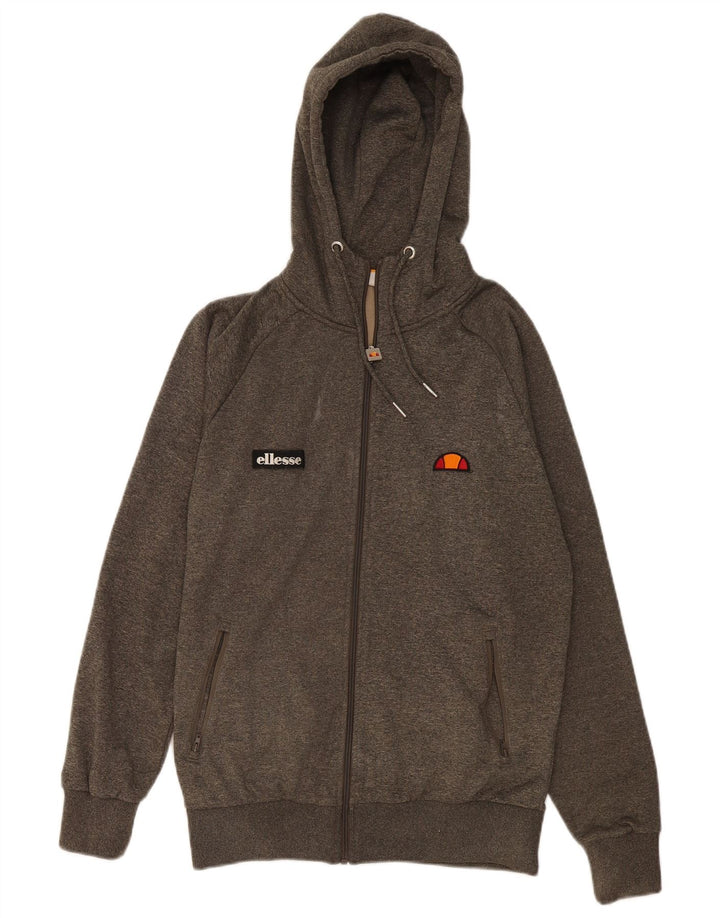 Maglione con cappuccio e zip grafica da uomo Ellesse, poliestere medio kaki