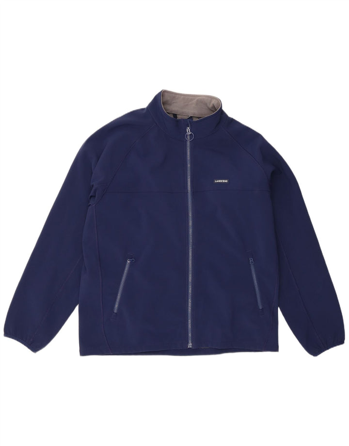 Giacca da ginnastica da uomo Lands End grande in poliestere blu navy