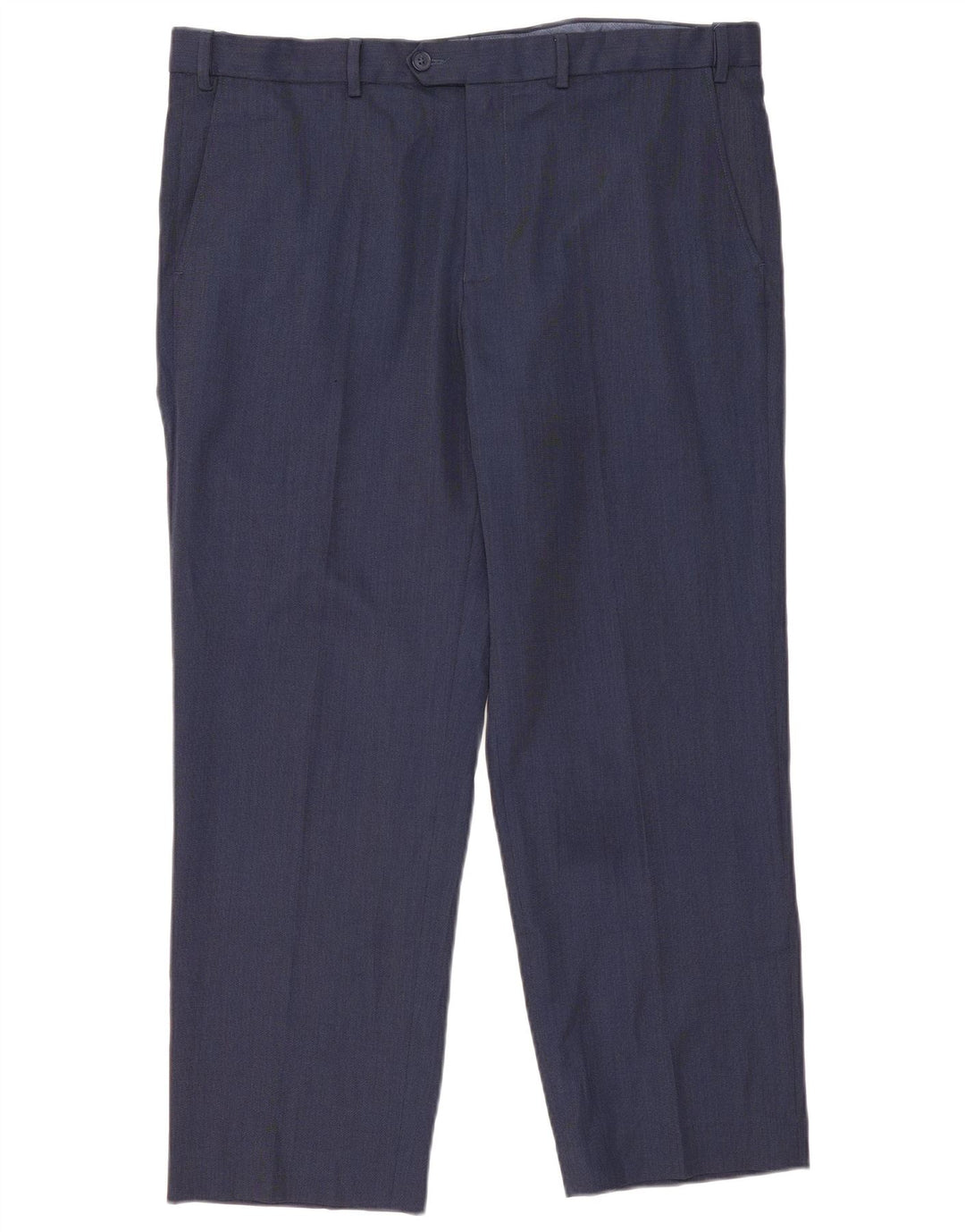 Pantaloni da abito dritti da uomo Marks & Spencer W40 L29 poliestere blu navy