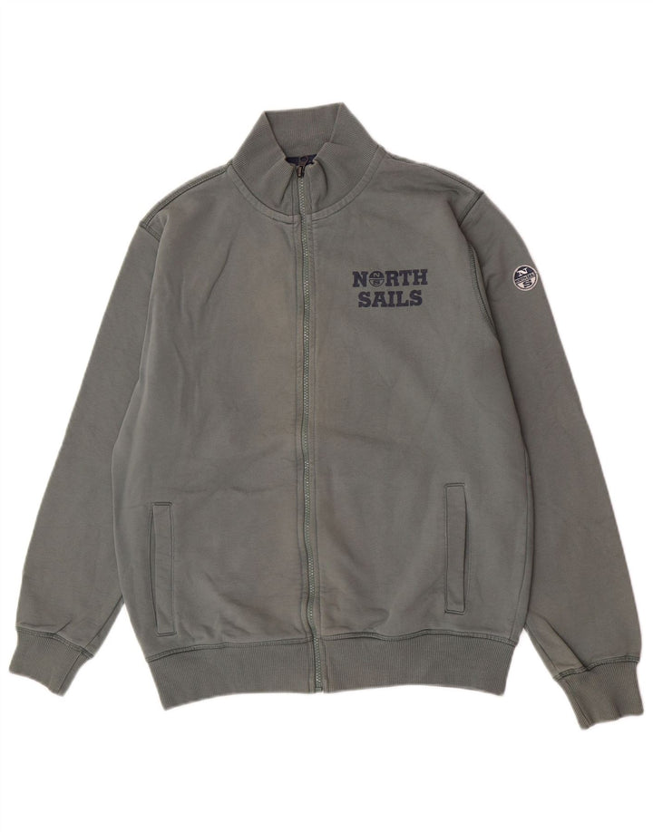 Giacca da ginnastica grafica da uomo North Sails in cotone verde medio