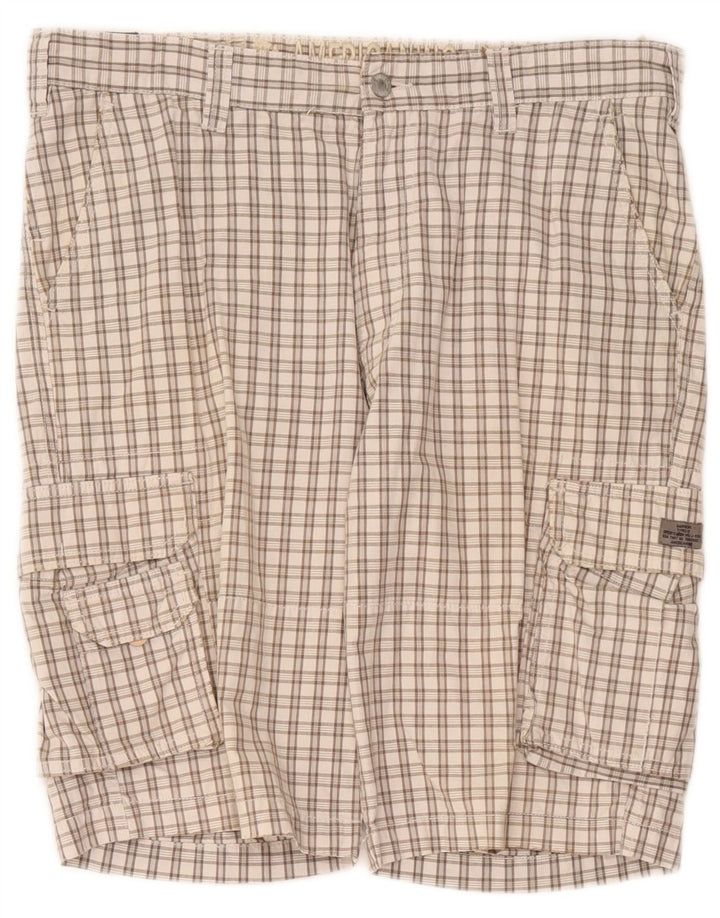 Pantaloncini cargo da uomo Americanino W34 a quadri beige grandi