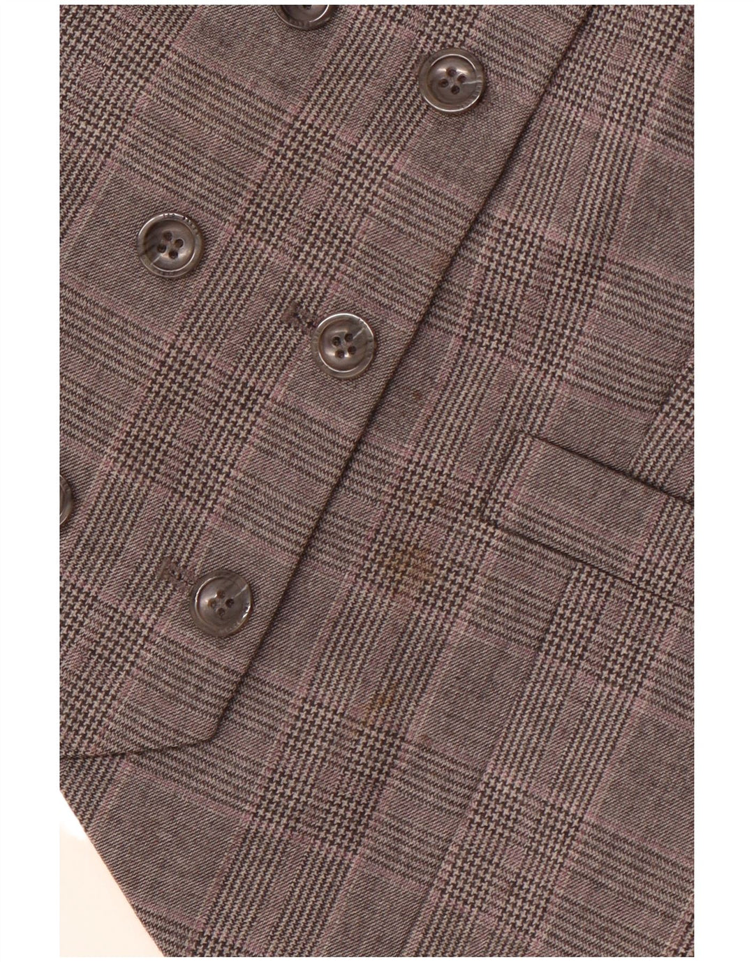 Gilet doppiopetto da donna TED BAKER taglia 2 piccolo in lana a quadri grigi