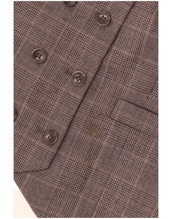 Gilet doppiopetto da donna TED BAKER taglia 2 piccolo in lana a quadri grigi