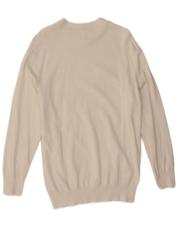 Zara Womens Boat Neck Jumper Sweater UK 14 Medium White Viscose