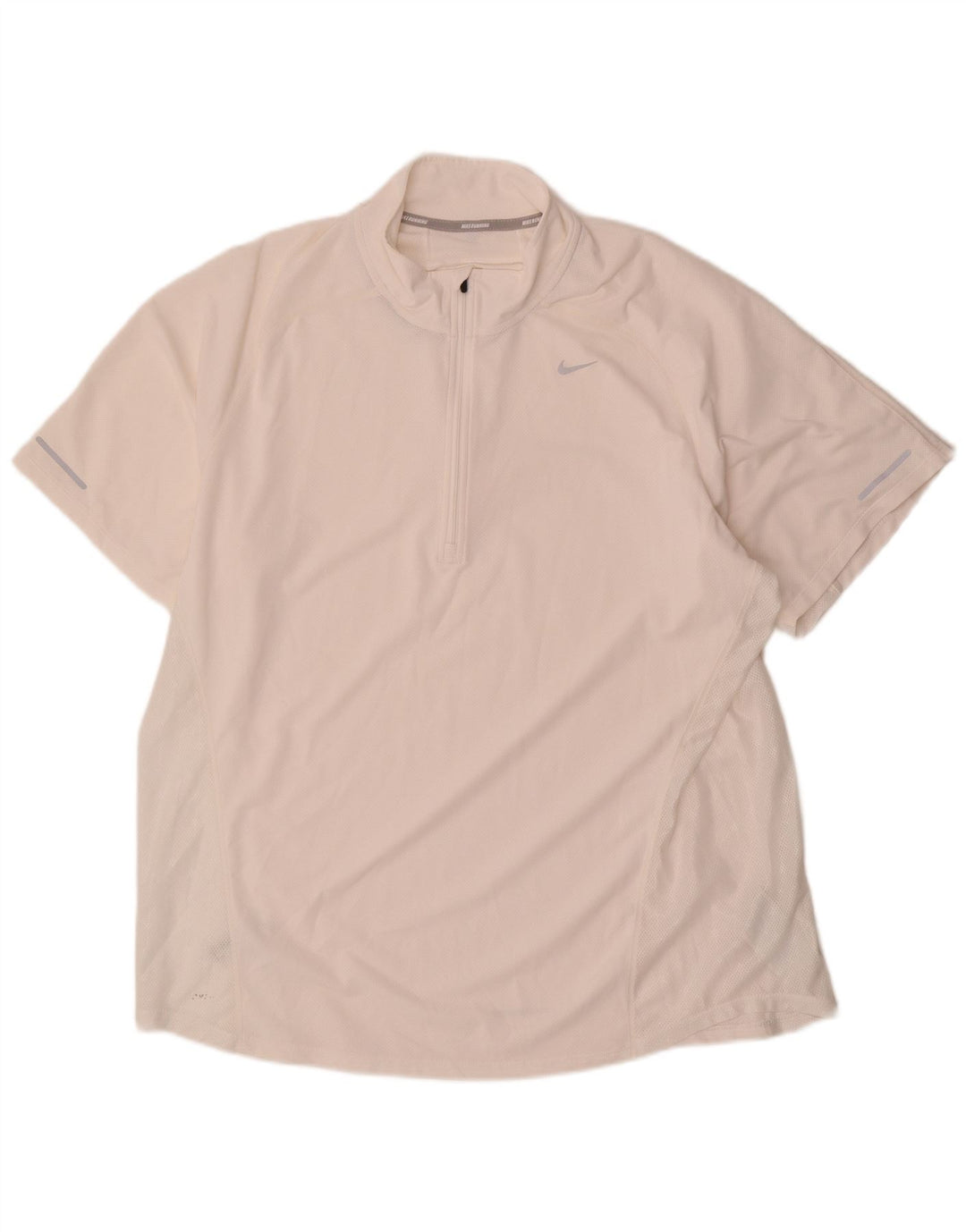 T-shirt da uomo Nike Dri Fit con collo e zip 2XL poliestere bianco