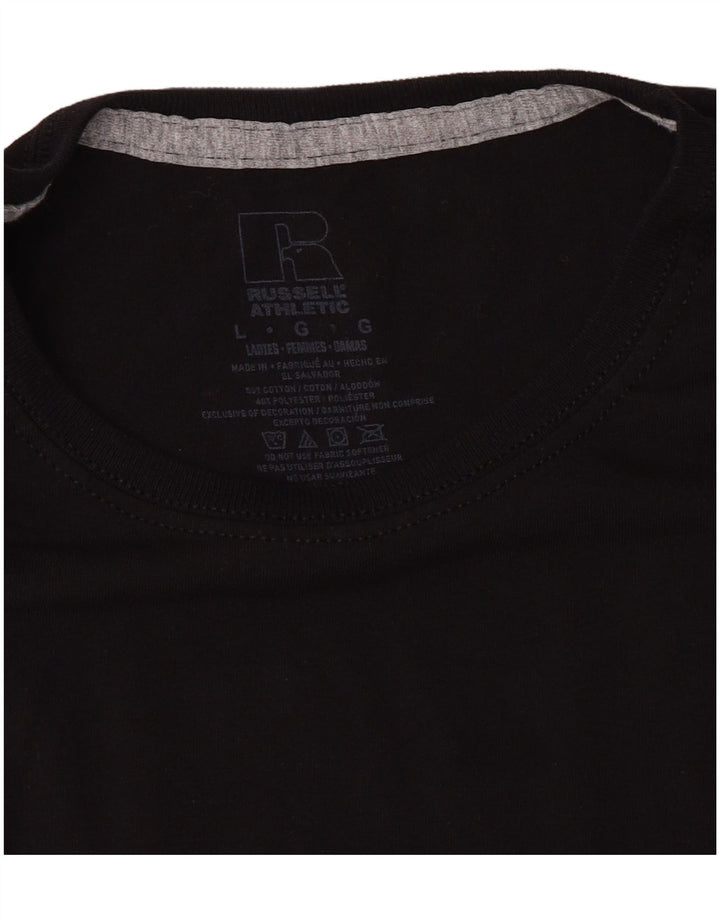 Maglia a maniche lunghe da donna Russell Athletic UK 14 grande cotone nero