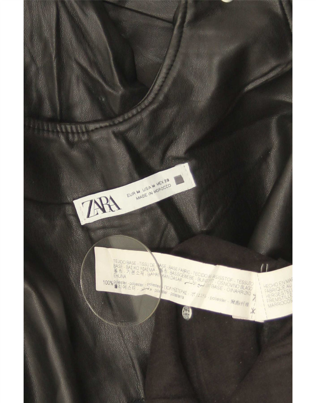 Tuta da donna in ecopelle senza maniche Zara UK 14 poliestere nero medio