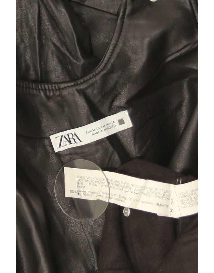 Tuta da donna in ecopelle senza maniche Zara UK 14 poliestere nero medio