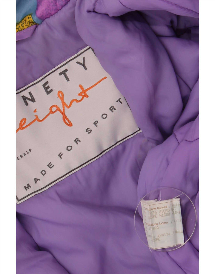 Tuta da sci da donna Ninety Eight UK 14 Medium Purple Colourblock retrò