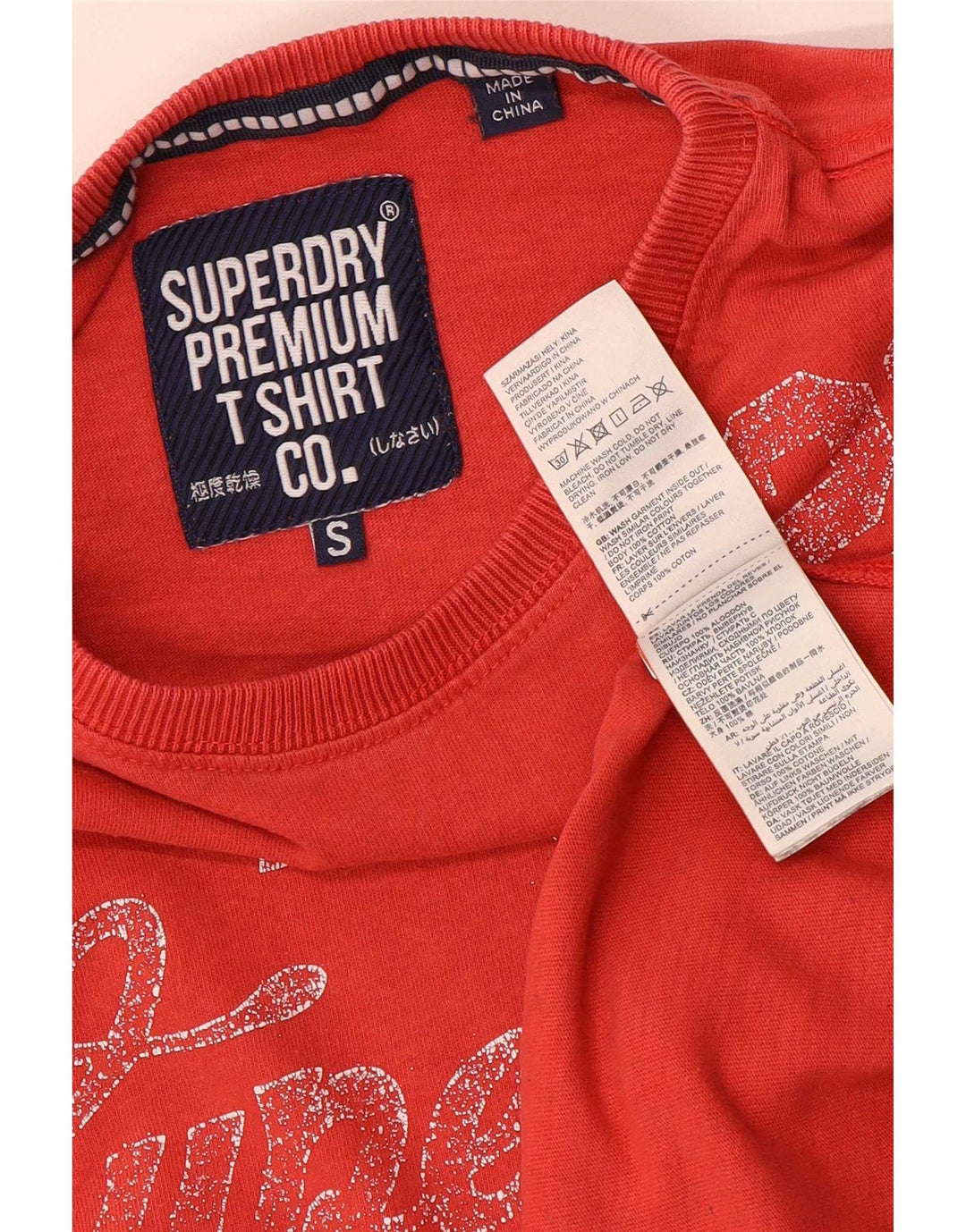 T-shirt grafica da uomo Superdry Top piccola in cotone rosso