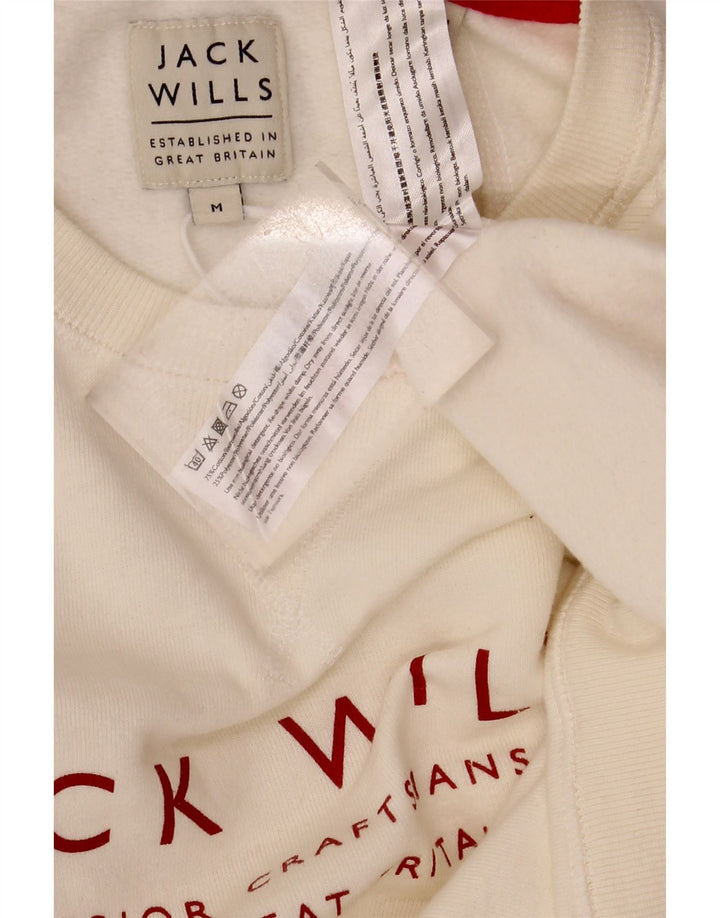 Felpa grafica da uomo Jack Wills, maglione medio, cotone bianco sporco