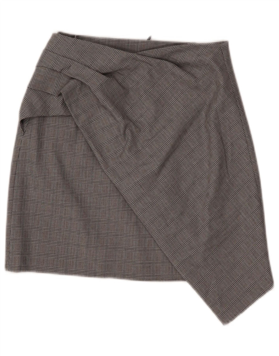 Mini gonna asimmetrica da donna Zara XS W26 in poliammide a quadri grigi