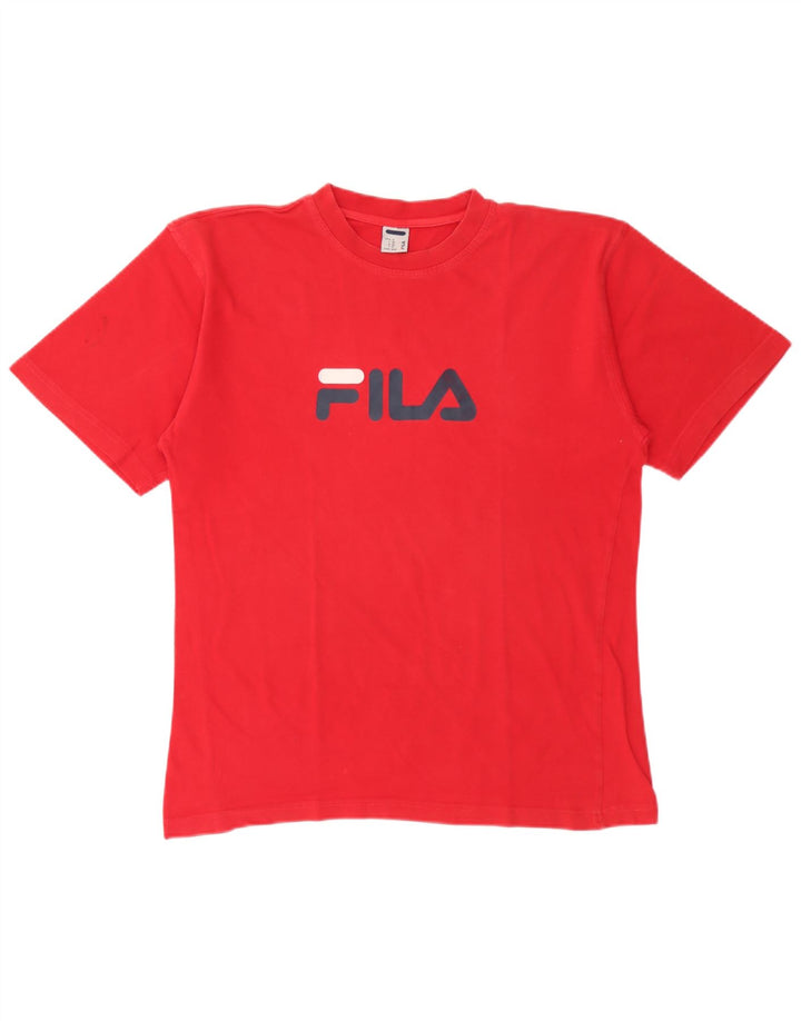 T-shirt grafica da uomo Fila Top IT 50 rosso medio in cotone