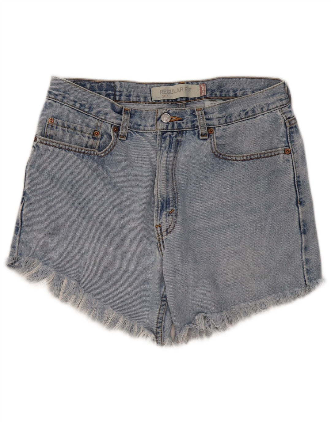Pantaloncini di jeans a vestibilità regolare a vita alta 505 Levi's da donna W33 Blu medio