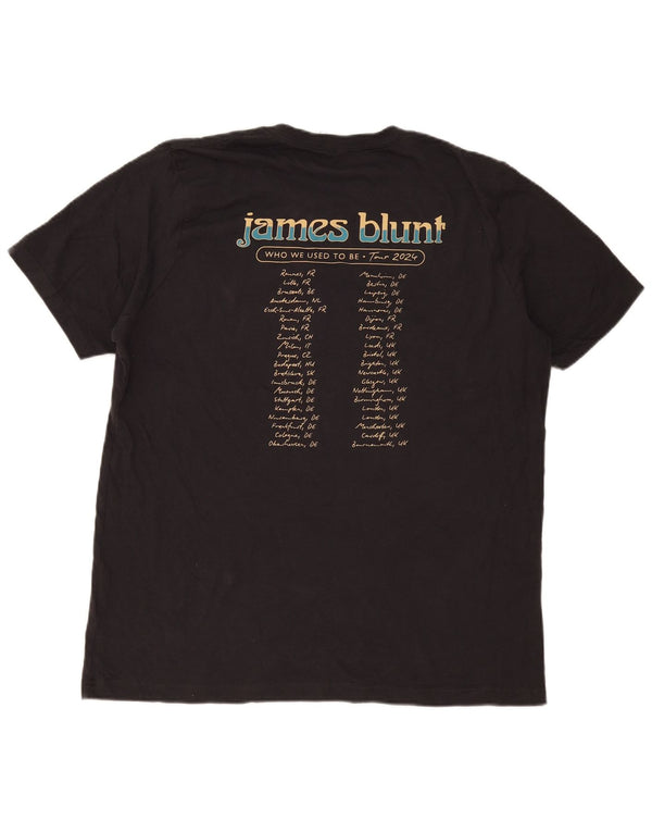 T-shirt grafica da uomo James Blunt Bella Canvas Top XL in cotone nero Musica