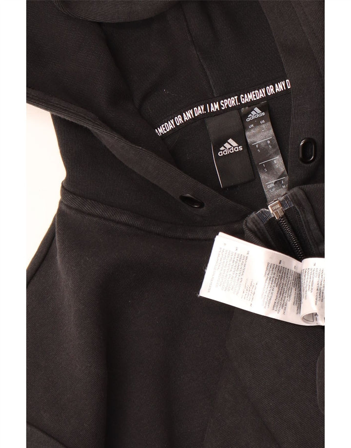 Maglione con cappuccio e zip Adidas da uomo piccolo in cotone nero