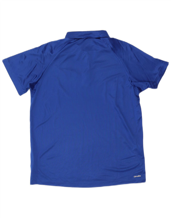 Polo Adidas Climalite da uomo grande sportiva in poliestere blu