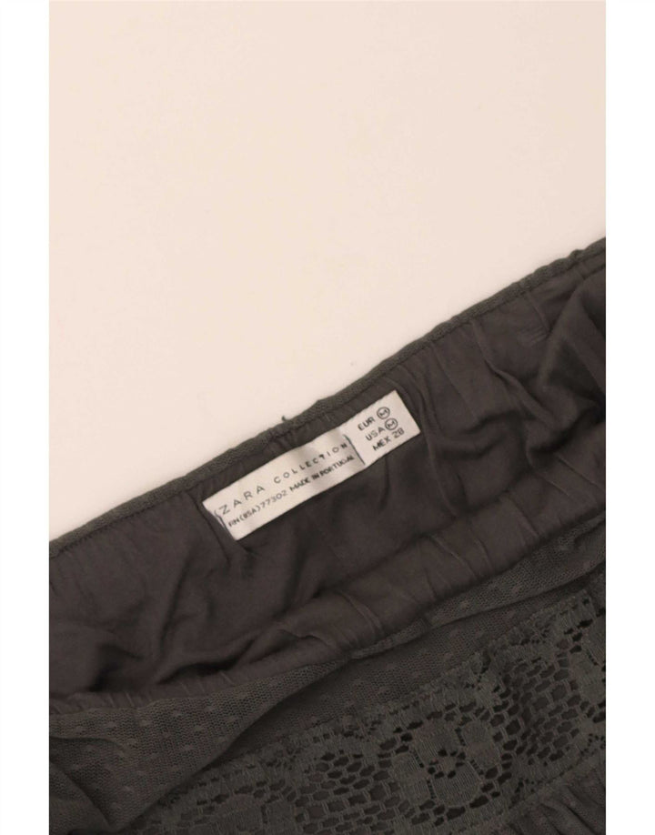 Gonna a pieghe Zara da donna media W28 a righe grigie
