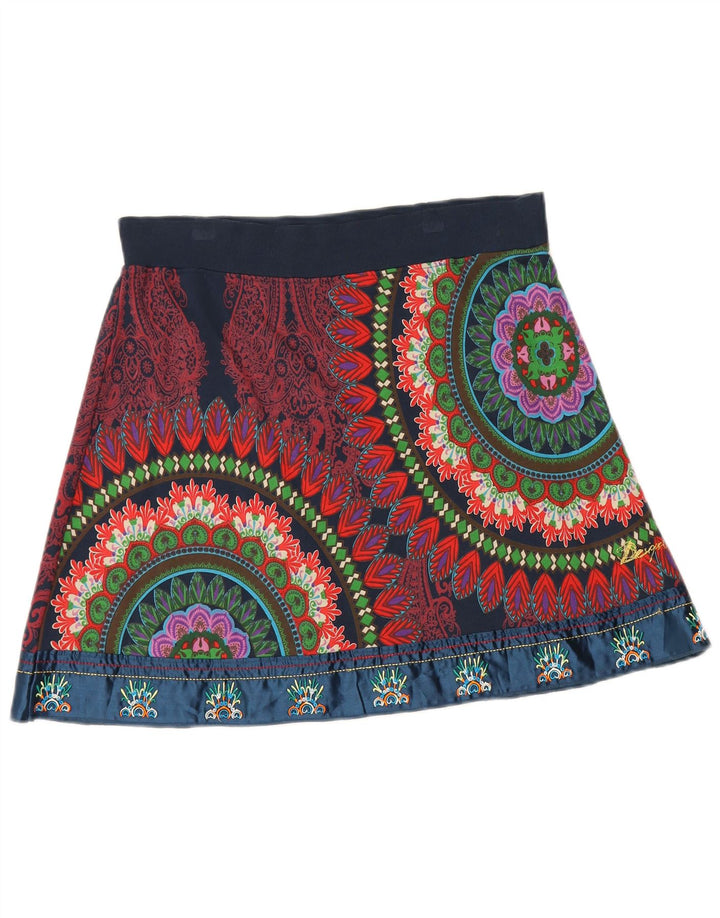 Desigual Minigonna grafica da donna grande W32 in cotone geometrico multicolore