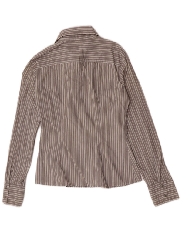 Camicia Benetton Donna UK 6 XS Cotone a righe grigie