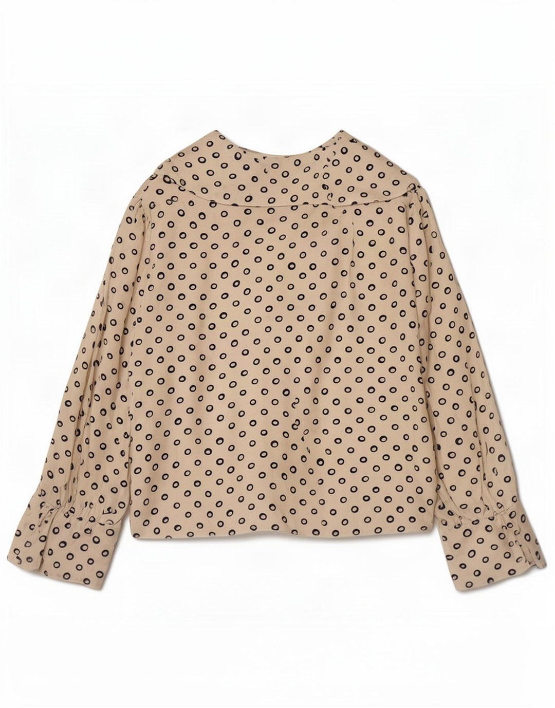 Camicetta vintage da donna corta con maniche a 3/4 UK 12 Beige medio maculato