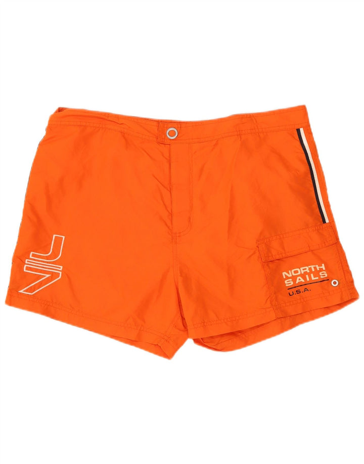 Pantaloncini da bagno grafici da uomo North Sails grandi in poliammide arancione