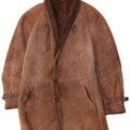 Cappotto vintage in shearling da uomo UK 40 grande marrone