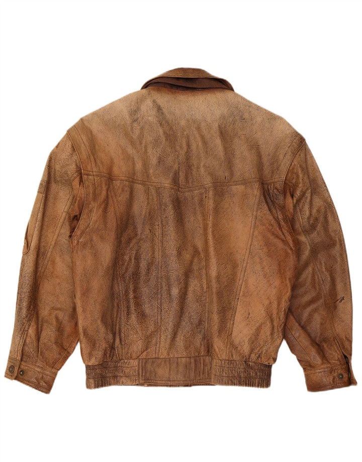 Giacca in pelle da uomo Trapper IT 46 piccola marrone