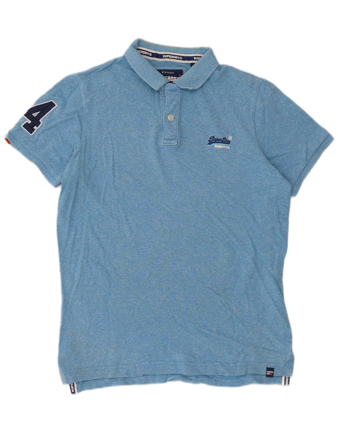 Polo grafica da uomo Superdry XL blu chiazzata