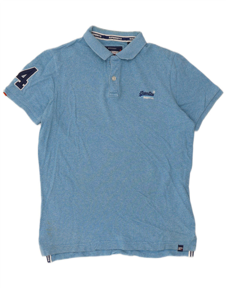 Polo grafica da uomo Superdry XL blu chiazzata