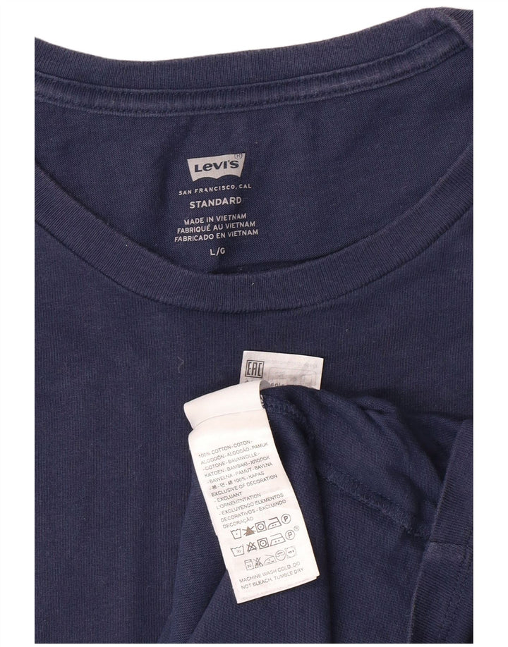 LEVI'S Mens Standard T-Shirt Top Large Navy Blue Cotton