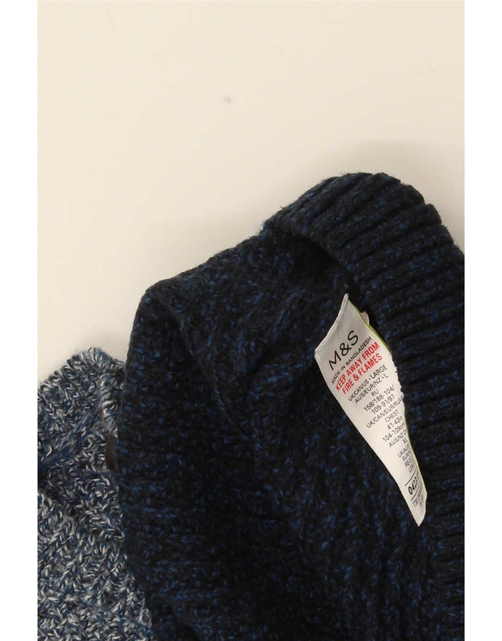 Maglione maglione girocollo da uomo Marks & Spencer grande chiazzato multicolore
