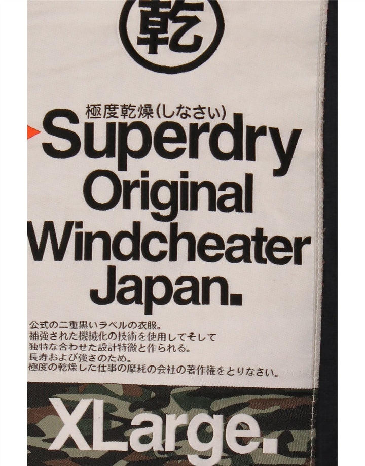 Giacca a vento da uomo con cappuccio SUPERDRY UK 42 XL Blu navy