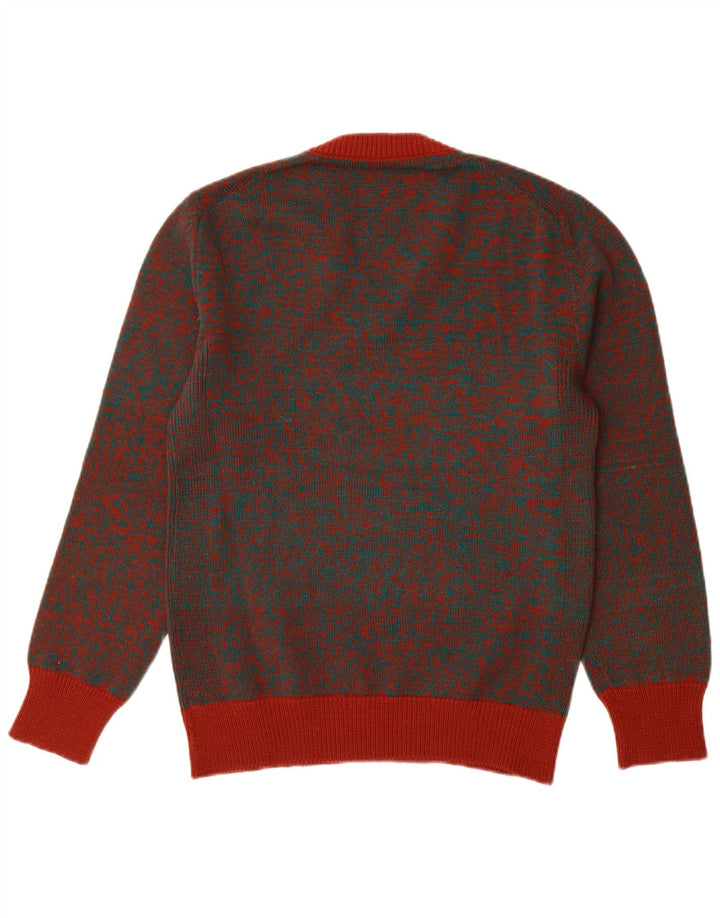 Maglione da uomo con scollo a V VINTAGE rosso medio screziato