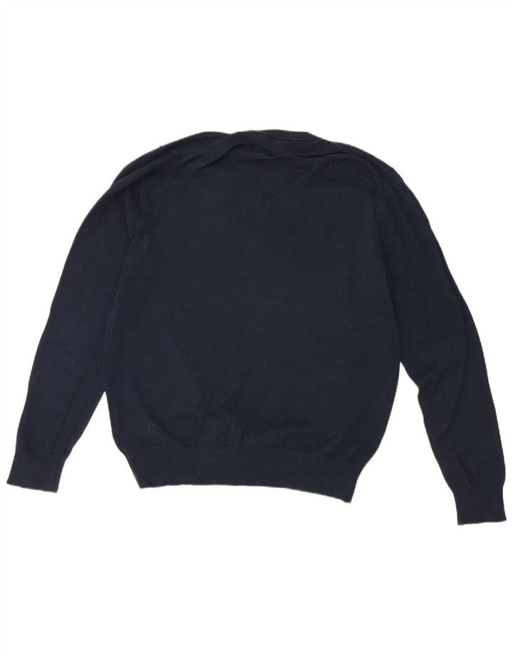 Maglione da uomo con scollo a V Marks & Spencer grande in cotone blu navy