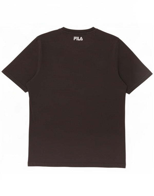 T-shirt grafica da uomo Fila Top in cotone nero medio