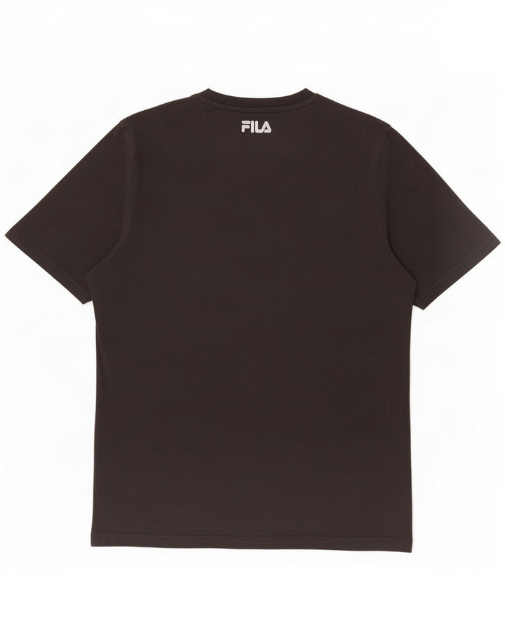 T-shirt grafica da uomo Fila Top in cotone nero medio