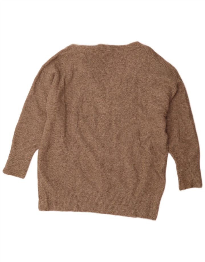 Maglione maglione oversize con scollo a V lungo e oversize da donna Zara UK 16 grande marrone