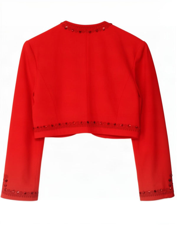 Giacca Bolero da donna Libra UK 12 Acetato rosso medio