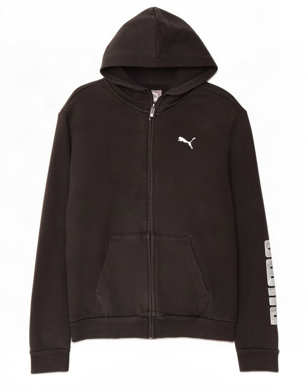 Felpa con cappuccio e zip grafica da donna Puma UK 14 Medium Nero