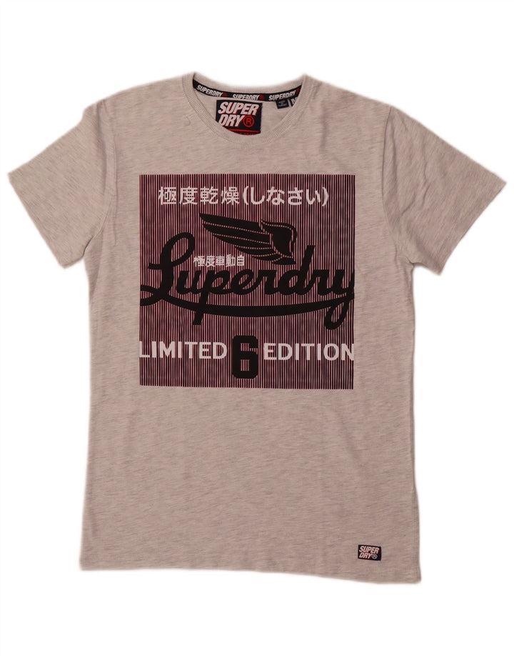 T-shirt grafica da uomo SUPERDRY Top in cotone grigio medio