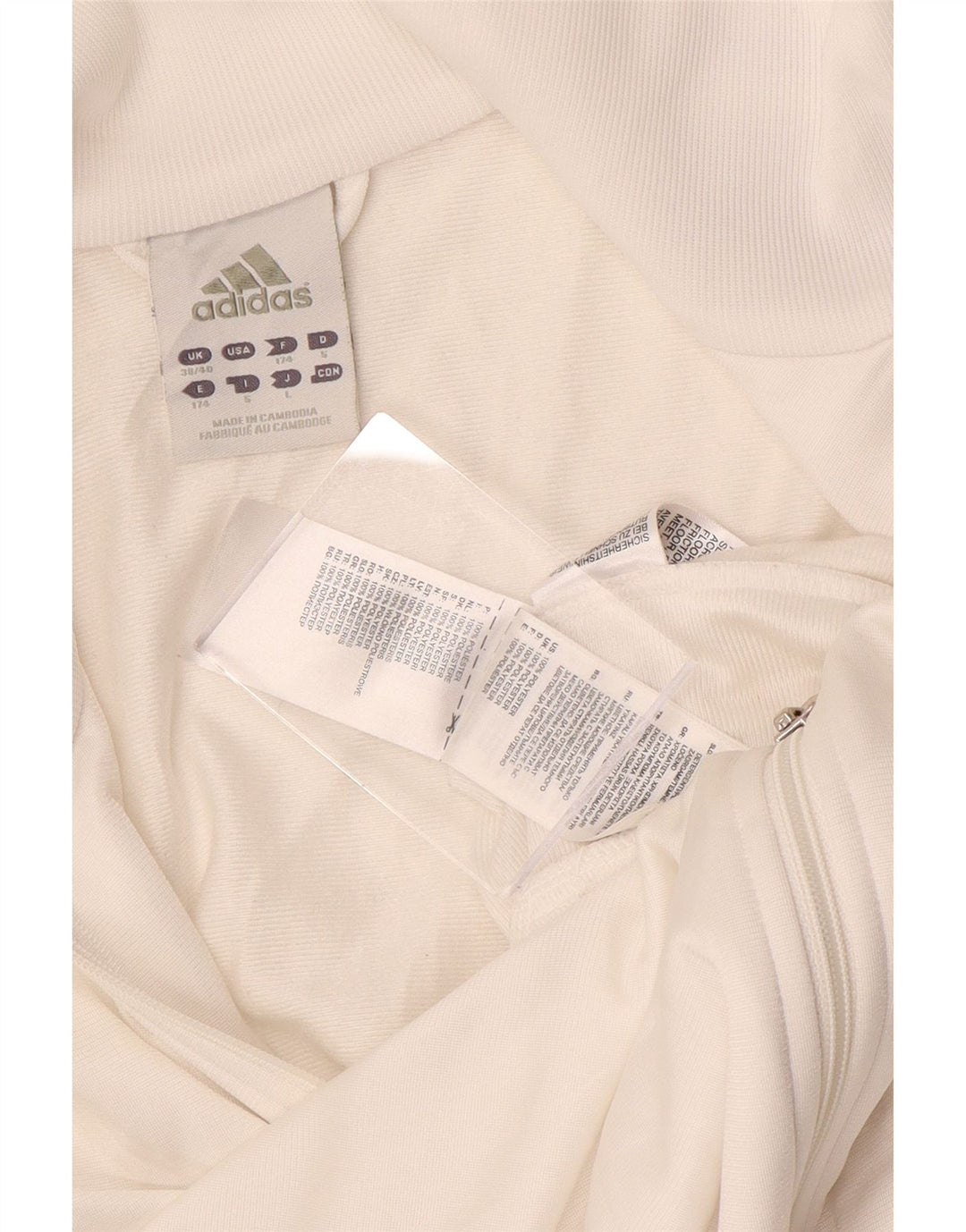 Giacca da tuta da uomo Adidas UK 38/40 Medium White Poliestere Sports