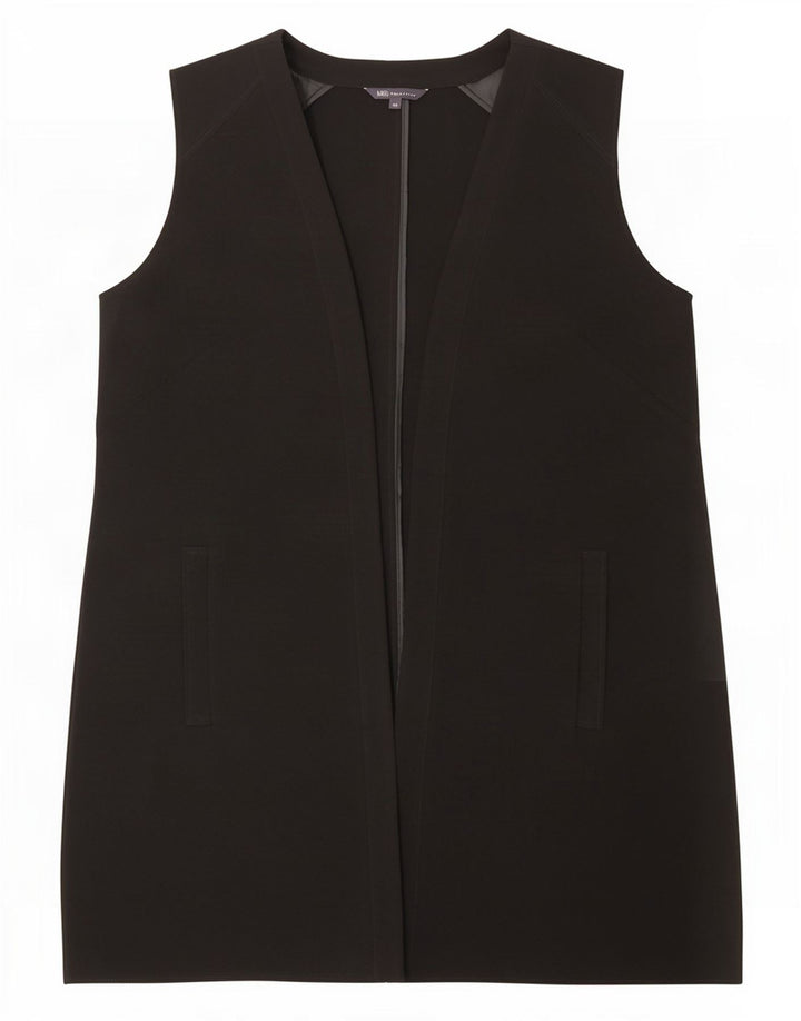 Gilet lungo da donna Marks & Spencer UK 18 XL poliestere nero