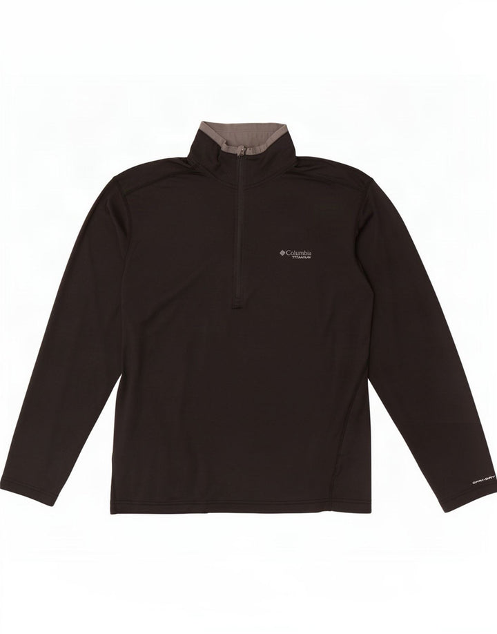 Maglietta Columbia Omni Dry Zip Neck Pullover da uomo, media, nera
