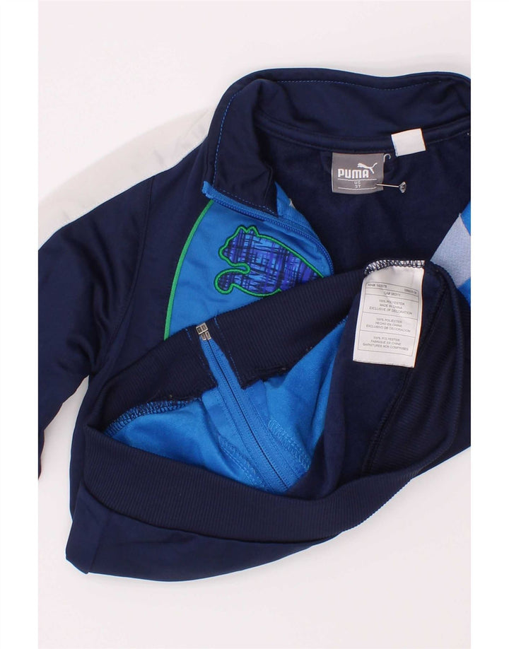 Giacca da tuta grafica da ragazzo Puma 2-3 anni Blu navy Colourblock