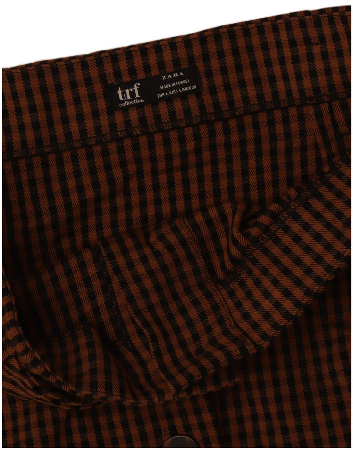 Minigonna Zara Trafaluc da donna grande W32 a quadretti marrone