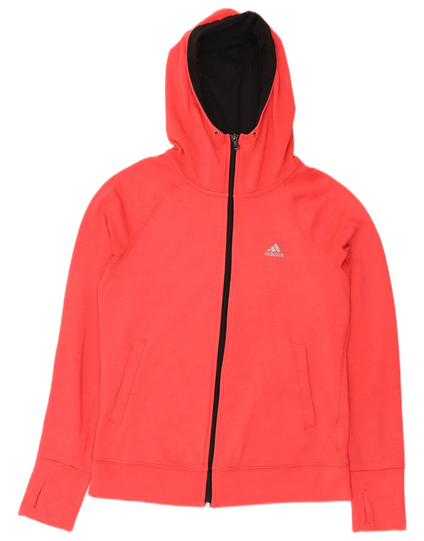 Maglione con cappuccio e zip Adidas Climalite da donna UK 8/10 Piccolo poliestere rosa